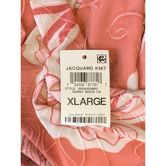 JM Collection Women Extra Large XL Jacquard Knit Top Floral Blouse 3/4 Boat New - Picture 8 of 10